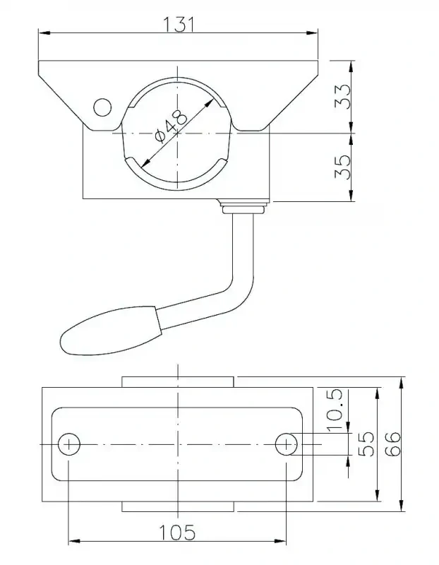 Držák opěrného kolečka 48 mm KLE 48, plech